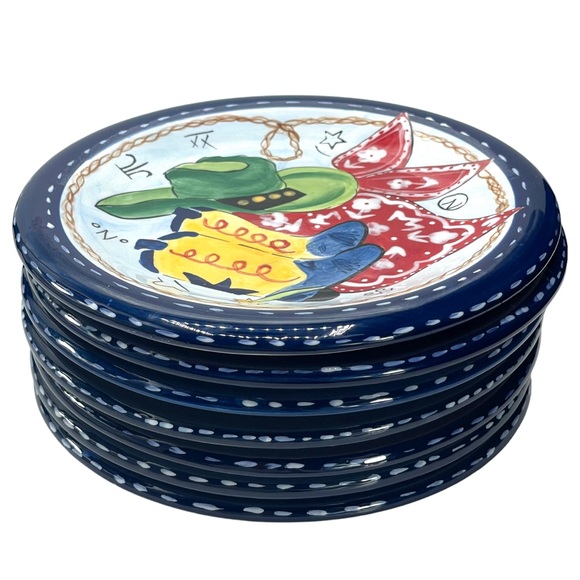 HausenWare Set of 7 Western Cowboy Boots Hat Designed by Mary Jane Mitchell 8" - Picture 6 of 11